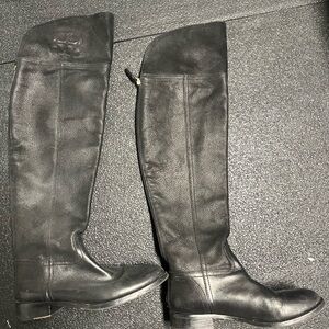 Tory Burch Black Tall Leather Boots